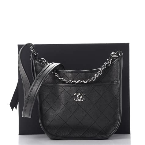 chanel jungle stroll crossbody|CHANEL Calfskin Quilted Jungle Stroll Hobo Bag Black.